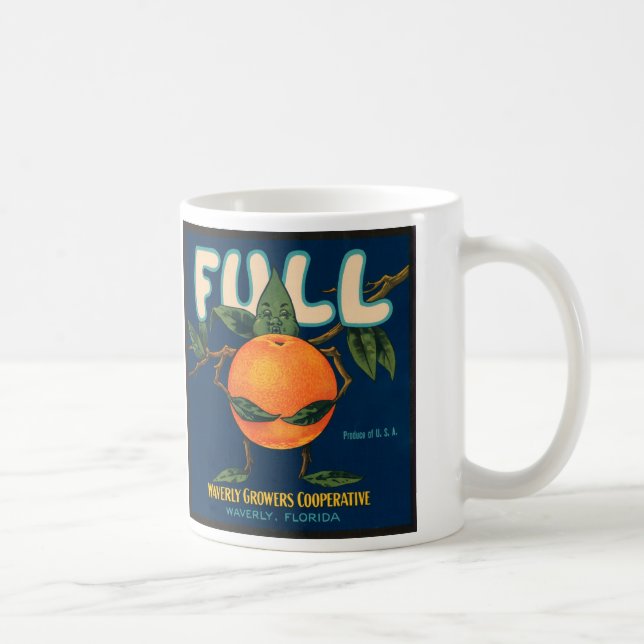 Voll - orange Kisten-Aufkleber Tasse (Rechts)