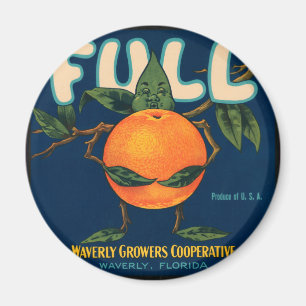 Voll - Orangen-Kistenetikett Magnet