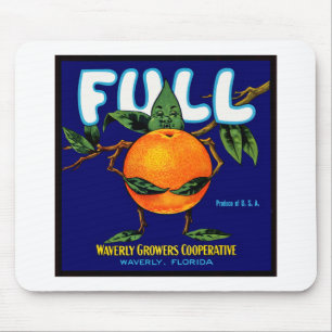Voll - Orangen-Kistenetikett Mousepad
