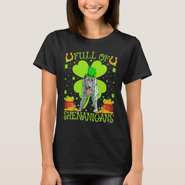 voll von Shenanigans Irish Wolfhound Dog St Patric T-Shirt (Vorderseite)