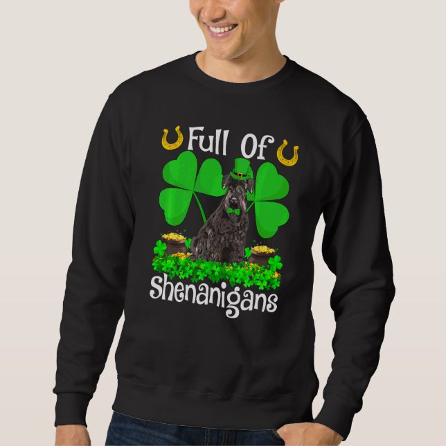 voll von Shenanigans Riesenschnauzer Dog St Patric Sweatshirt (Vorderseite)