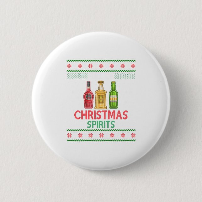 Voll Weihnachtsgeister Funny Drinkin Button (Vorderseite)