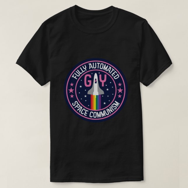 Vollautomatisierter Aufkleber für den Gay-Space-Ko T-Shirt (Design vorne)