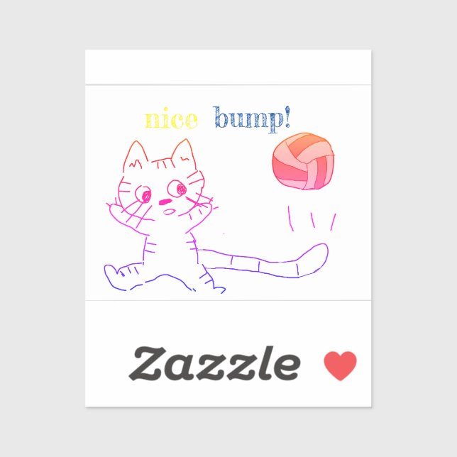 Vollayball-Katzenaufkleber2 Aufkleber (Blatt)