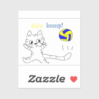 Vollayball-Katzenaufkleber Aufkleber