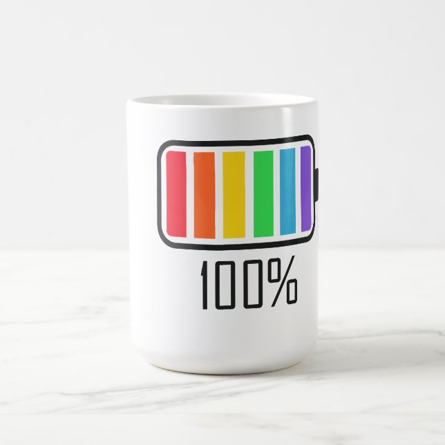 Vollbatterie-Regenbogenfarben Kaffeemaschine Tasse (Mittel)