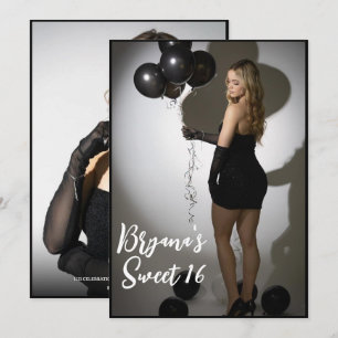 Vollbild vorne & hinten Trendige moderne süße 16 Einladung
