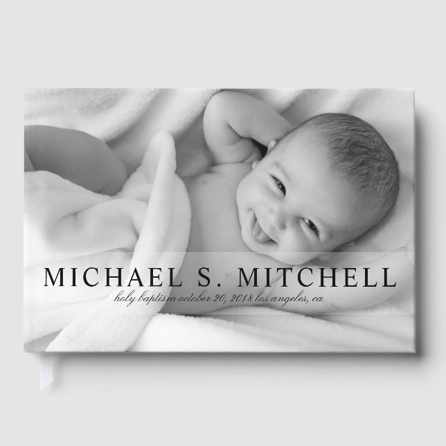 Vollblutete Foto Baby Taufe Bris Sip und Siehe Gästebuch (Vorderseite)