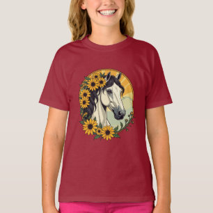 Vollblutpferd und Black-Eyed-Susan-Blumen T-Shirt