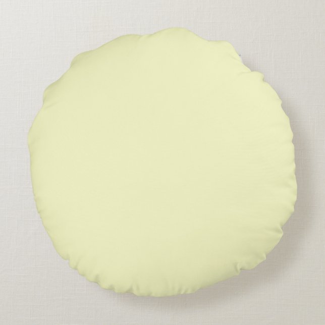 Vollcreme in schlichter Farbe Rundes Kissen (Rückseite)