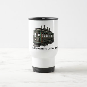 Volldampf auf Kaffee voraus - Steampunk-Straßenbah Reisebecher
