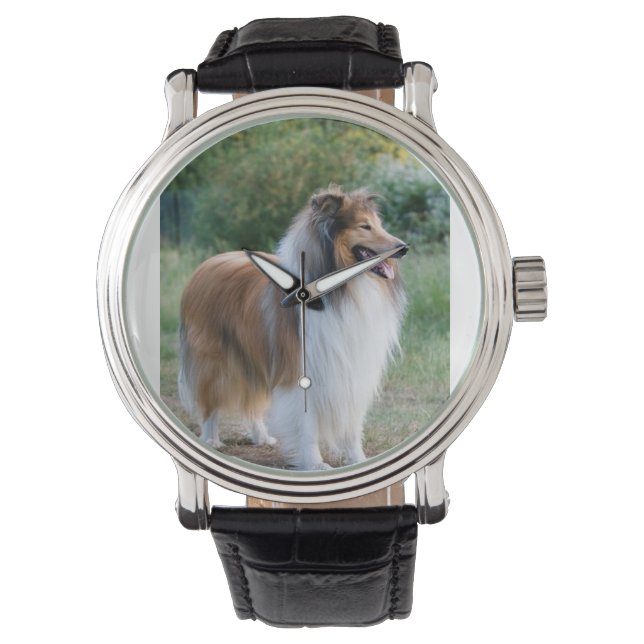 volle 5 raue Collie Armbanduhr (Vorderseite)
