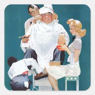 Volle Behandlung Quadratischer Aufkleber