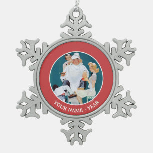 Volle Behandlung Schneeflocken Zinn-Ornament