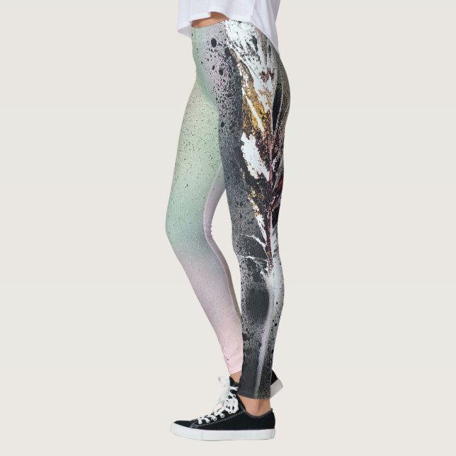 Volle Bein-Feder-Leggings Leggings (Links)