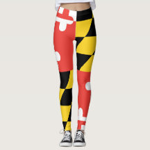 Volle Bein-Maryland-Flaggen-Leggings-Yoga-Hosen