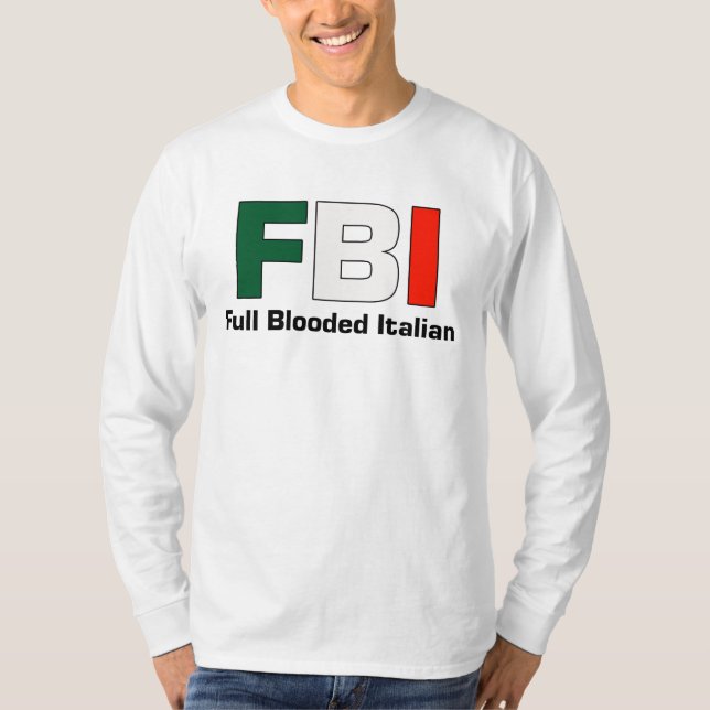 Volle Blooded italienische weiße lange Hülse T FBI T-Shirt (Vorderseite)