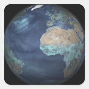 Volle Erde, die Verdampfung zeigt Quadratischer Aufkleber