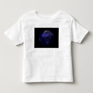 Volle Erde nachts Afrika und Europa zeigend Kleinkind T-shirt