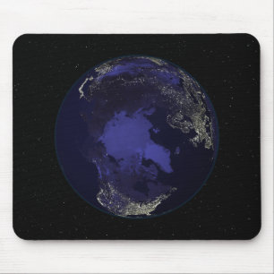 Volle Erde nachts Stadtlichter 5 zeigend Mousepad