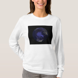 Volle Erde nachts Stadtlichter 5 zeigend T-Shirt
