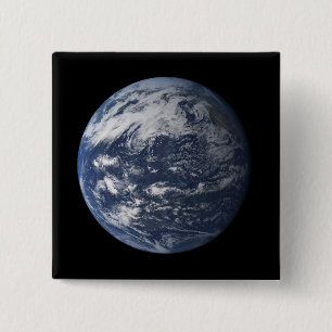 Volle Erde zentriert über dem Pazifischen Ozean Button