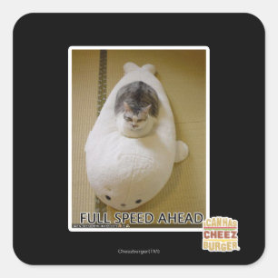 Volle Geschwindigkeit voran Quadratischer Aufkleber