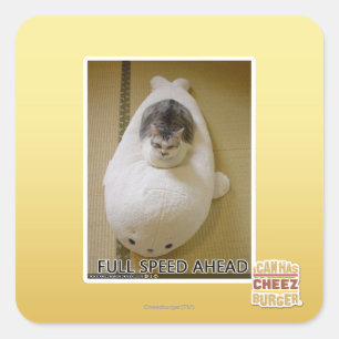 Volle Geschwindigkeit voran Quadratischer Aufkleber