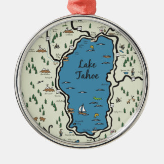 Volle Lake- Tahoebereichs-Karte Ornament Aus Metall