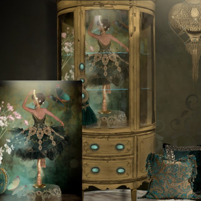 Volle Lebensdauer Puppe Ballerina in grünem Tutu Seidenpapier (Von Creator hochgeladen)