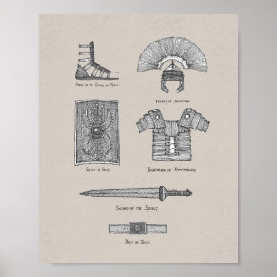 Volle Rüstung Gottes - Ephesianer 6:13-17 Bibelver Poster