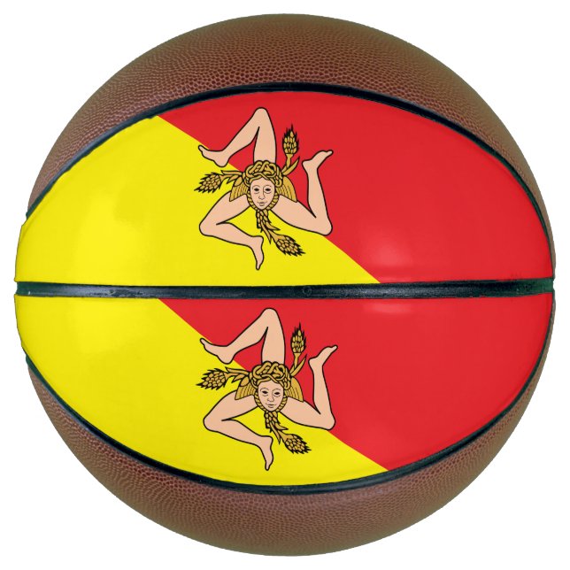 Voller Basketball mit Flagge Siziliens, Italien (Vorderseite)