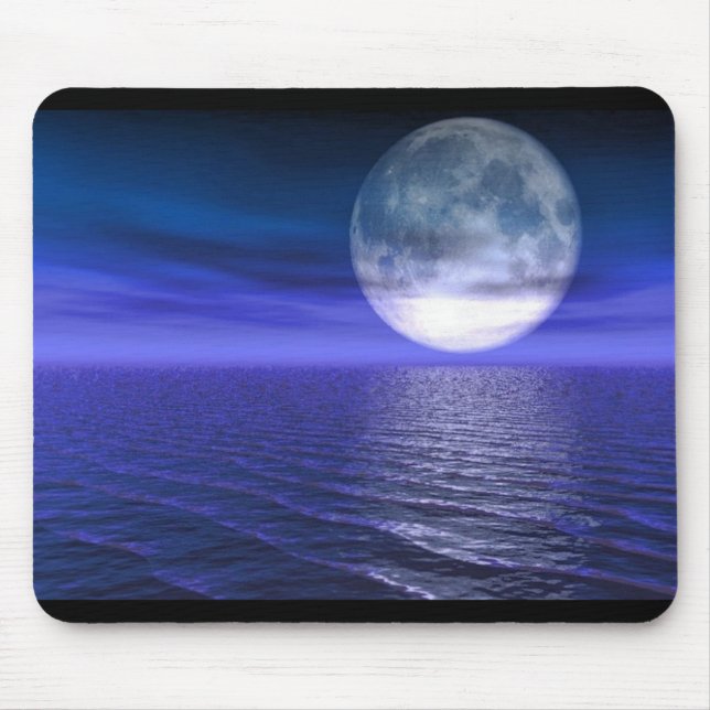 Voller blauer Mond Mousepad (Vorne)