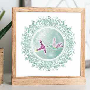 Voller Blume Moon   May Moon Illustration Poster