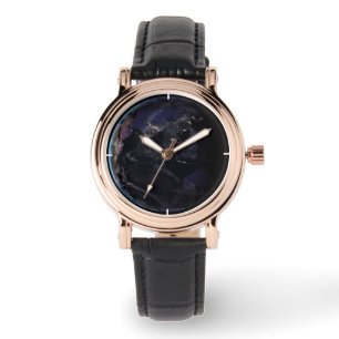 Voller Erde, die die Lichter Asiens in der Nacht z Armbanduhr