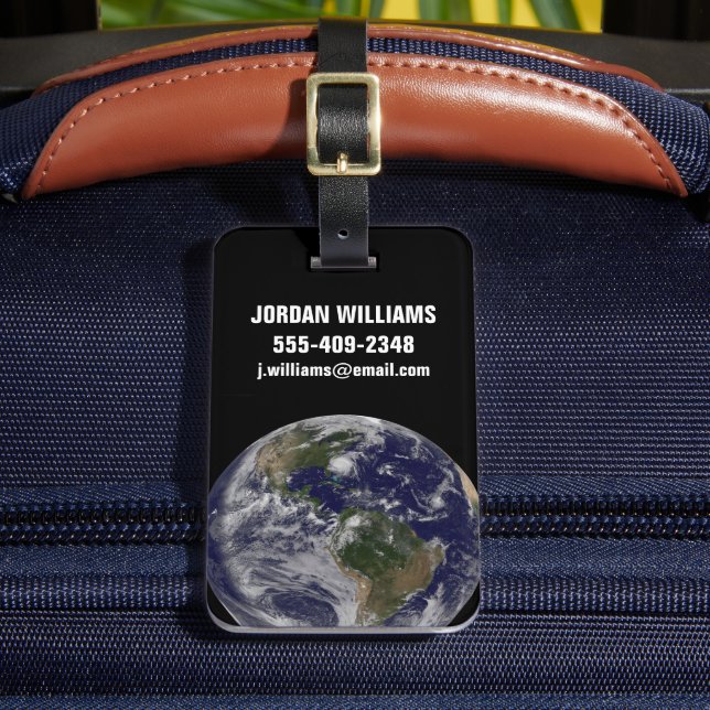 Voller Erde mit Hurrikan Irene an der Ostküste. Gepäckanhänger (Vorderseite Insitu 2)