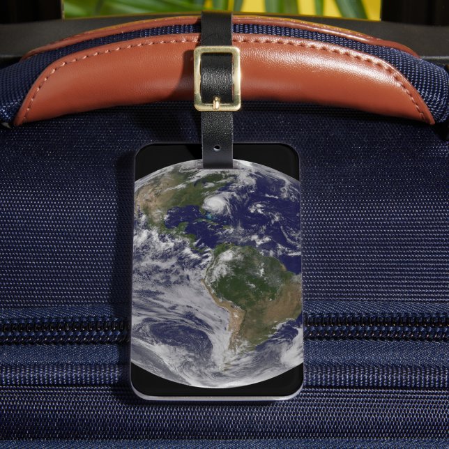 Voller Erde mit Hurrikan Irene an der Ostküste. Gepäckanhänger (Vorderseite Insitu 2)