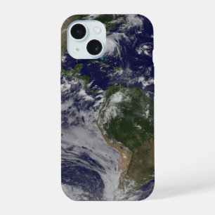Voller Erde mit Hurrikan Irene an der Ostküste. iPhone 15 Hülle