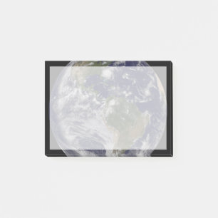 Voller Erde mit Hurrikan Irene an der Ostküste. Post-it Klebezettel