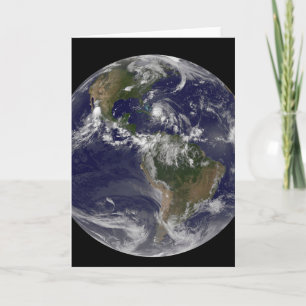 Voller Erde mit Hurrikan Irene über den Bahamas. Karte