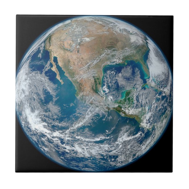 Voller Erde mit Nordamerika und Mexiko. Fliese (Vorderseite)