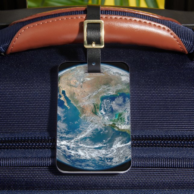 Voller Erde mit Nordamerika und Mexiko. Gepäckanhänger (Vorderseite Insitu 2)