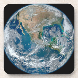 Voller Erde mit Nordamerika und Mexiko. Getränkeuntersetzer