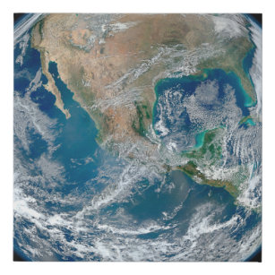 Voller Erde mit Nordamerika und Mexiko. Künstlicher Leinwanddruck