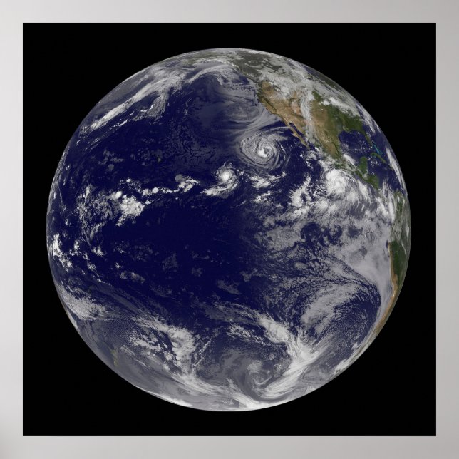 Voller Erde mit verschiedenen tropischen Stürmen. Poster (Vorne)