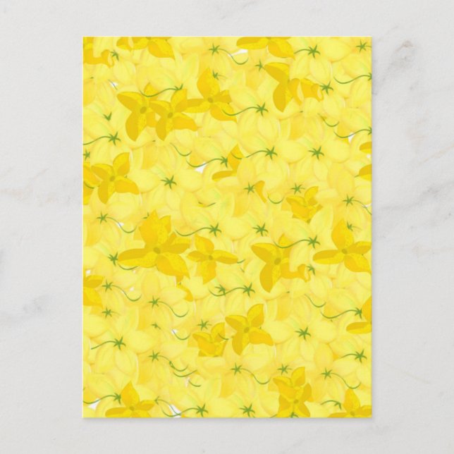 Voller gelber Blumenrausch Postkarte (Vorderseite)