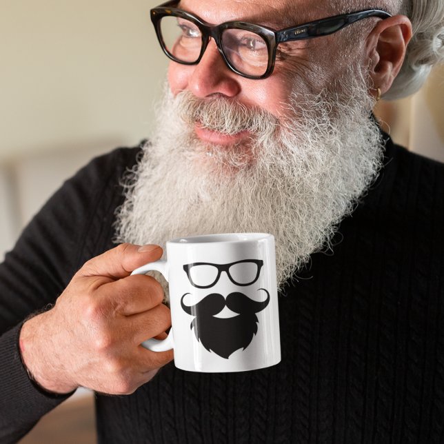 Voller Ground Funny Beard Man Kaffeetasse (Von Creator hochgeladen)