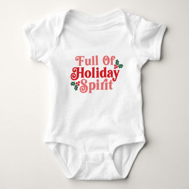 Voller Holiday Spirit - festliche Typografie Baby Strampler (Vorderseite)