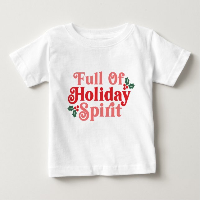 Voller Holiday Spirit - festliche Typografie Baby T-shirt (Vorderseite)