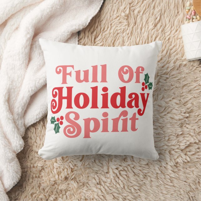 Voller Holiday Spirit - festliche Typografie Kissen (Decke)